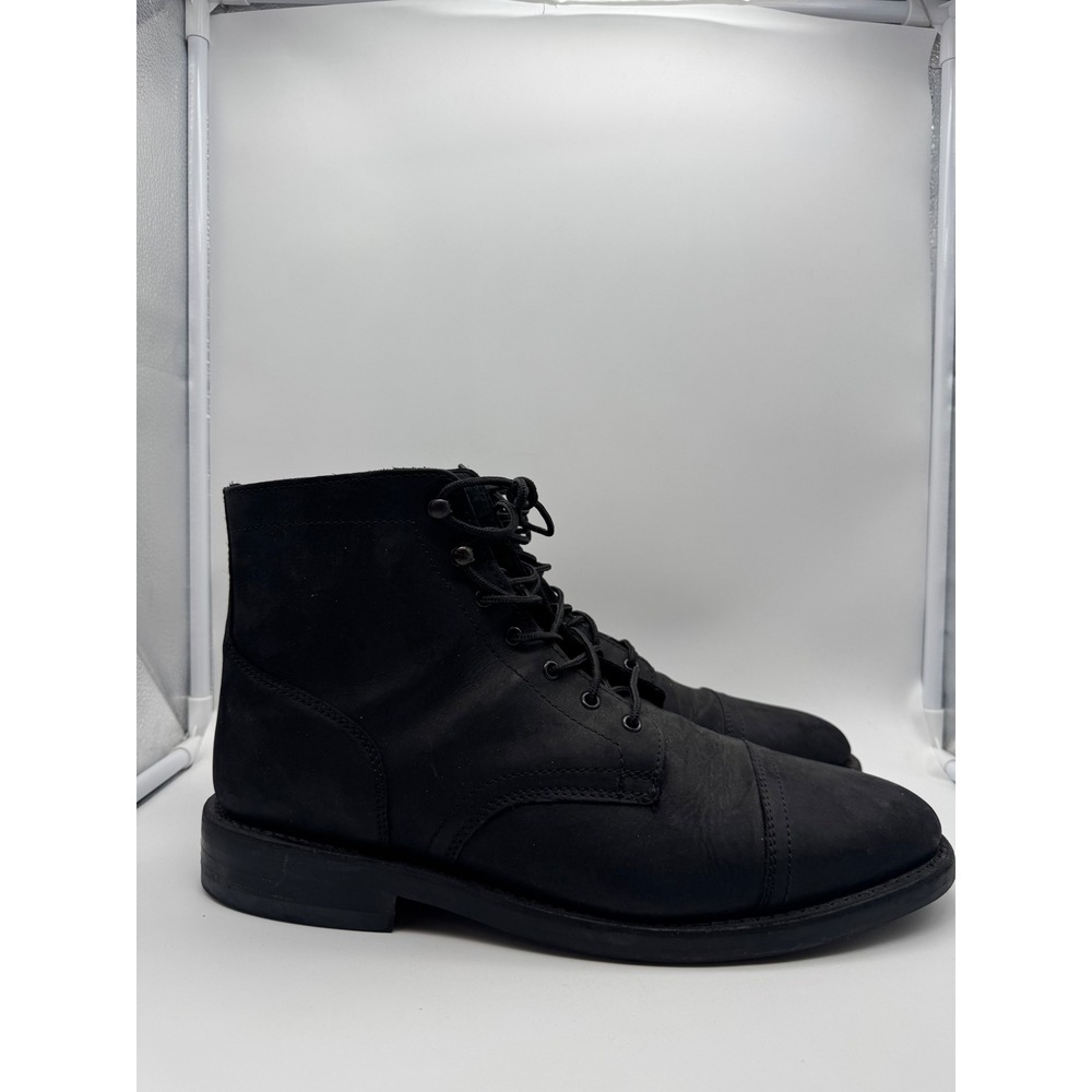 Thursday Boot Co Captain Matte Black Leather Lace Up Cap Toe‎ Boots Mens 13.5